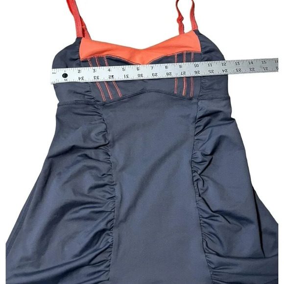 Lululemon Happy Heat Coral & Gray Luxtreme Ruched Strappy Tank Top Size 2 - Picture 8 of 8